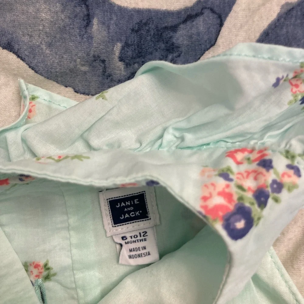 Mint Green Janie and Jack babydoll set with bloomers - Picture 4 of 6